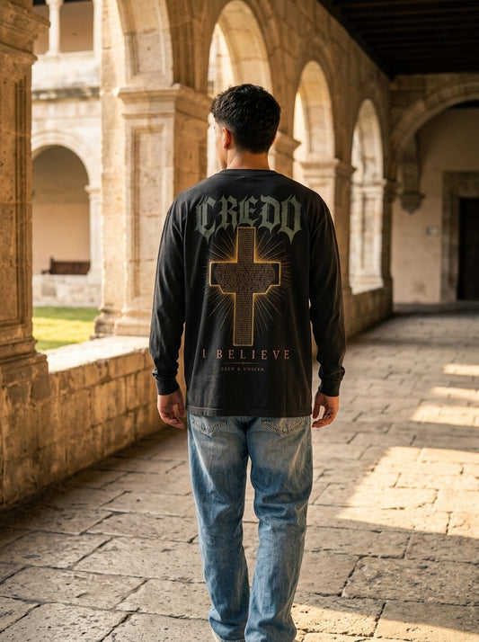 Credo model — Cross Long Sleeve