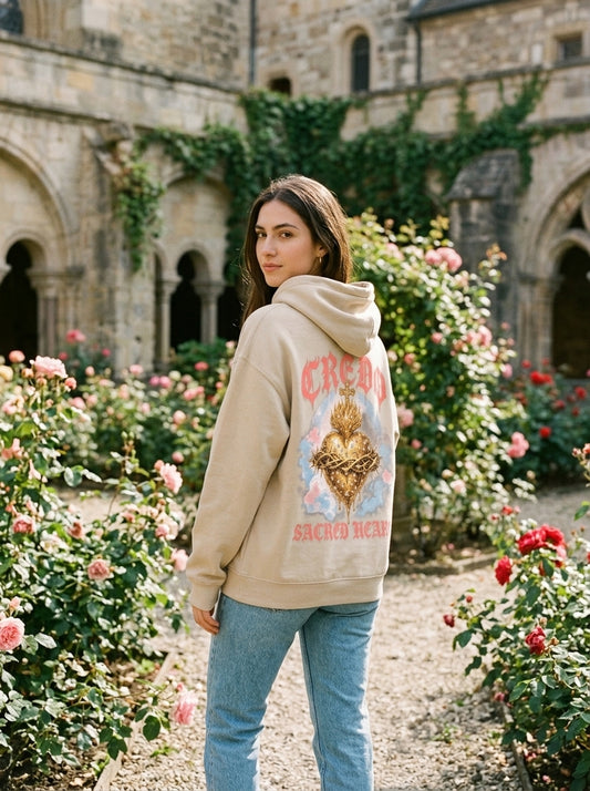 Credo model — Sacred Heart Hoodie