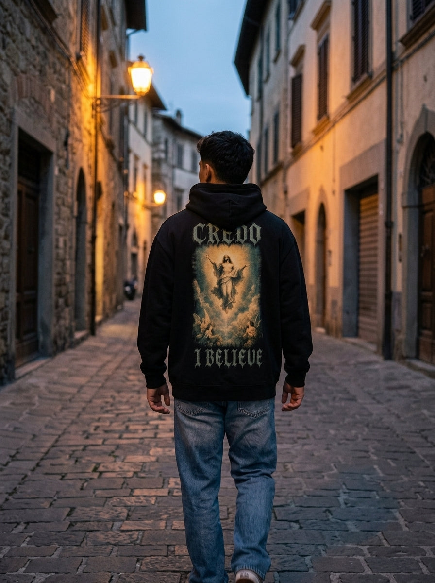 Credo model — Ascension Hoodie