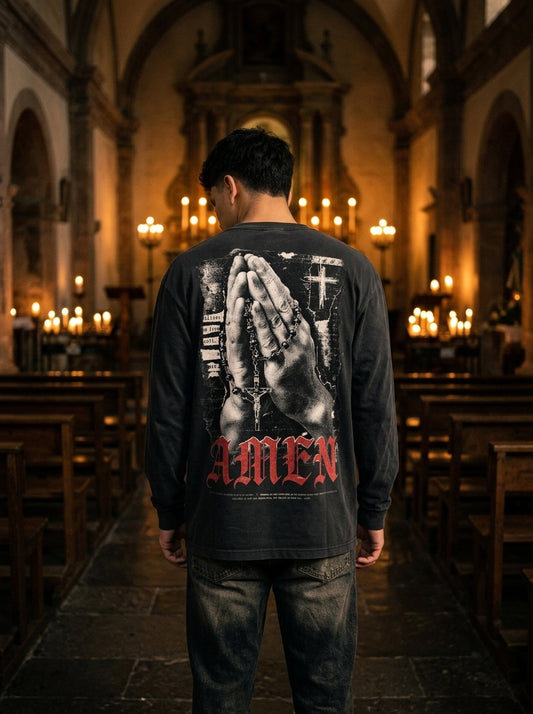 Credo model — Amen Long Sleeve