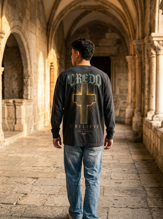 Credo model — Cross Long Sleeve