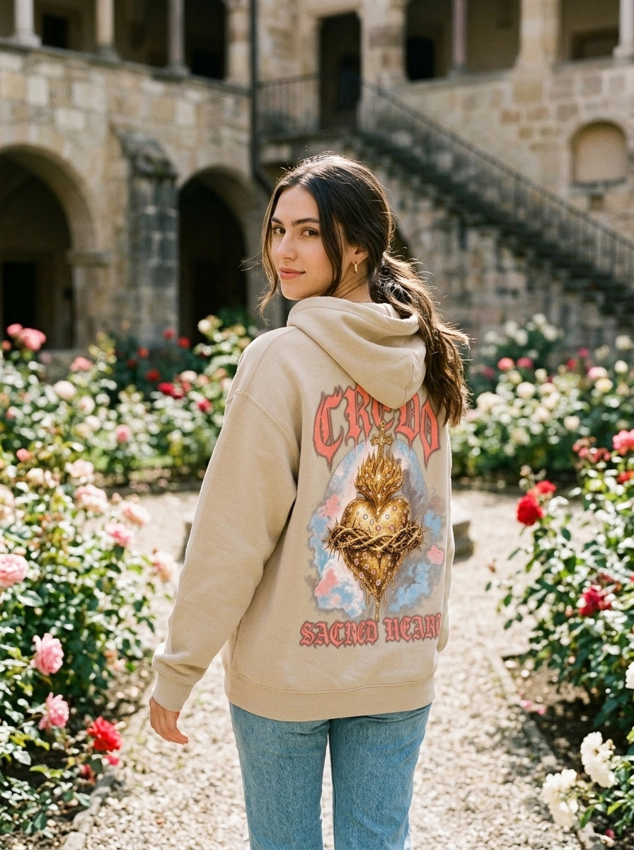 Credo model — Sacred Heart Hoodie
