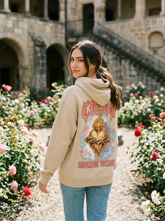 Credo model — Sacred Heart Hoodie