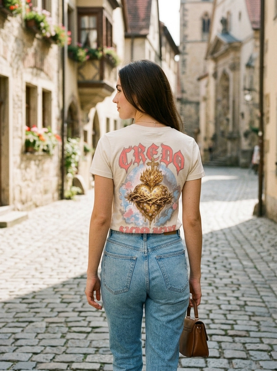Credo model — Sacred Heart Tee (Women)